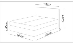 Moderná posteľ s úložným priestorom 160x200 STIG 4 - béžová