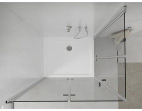 Mexen Lima Duo, sprchový kút 90 (dvere) x 80 (dvere) cm, 6mm číre sklo, chrómový profil + SLIM sprchová vanička biela 5cm + chrómový sifón, 856-090-080-01-02-4010