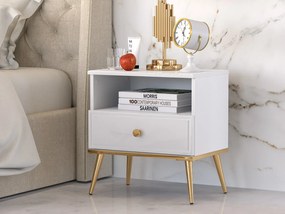 NOČNÝ STOLÍK BELLINI BIELY VYSOKÝ LESK