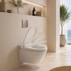 Mereo Mereo, WC s integrovaným elektronickým bidetom, RIMLESS, 592x380x430 mm, keramické, so sedátkom, MER-VSD110S2