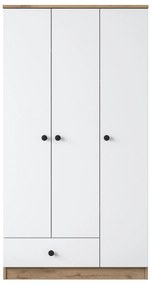 Šatní skříň BA 117 90 cm ořech/bílá