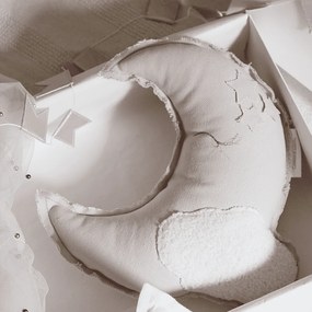 Závesná dekorácia mesiac púdrovo ružová 31x31x10cm