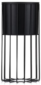 KOVOVÝ KVETINÁČ SO STOJANOM GLAM 42X20 CM ČIERNA