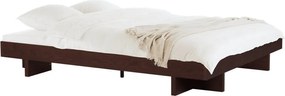 Hnedá dvojlôžková posteľ z MDF v dekore jaseňa bez čela s roštom 180x200 cm Kito – noo.ma
