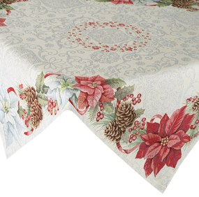 EUROFIRANY VIANOČNÝ GOBELÍNOVÝ OBRUS MERRY 100X100 CM VZOROVANÝ