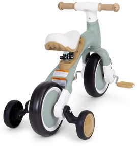 Odrážadlo/ Balančný bicykel s pedálmi 3v1 zelené, ECOTOYS