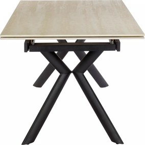Jedálenský rozkladací stôl Norton 160/240 cm keramika travertín/čierny