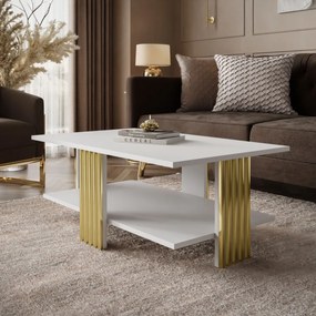 KONFERENČNÝ STOLÍK CHARLES BIELY MATNÝ + ZLATÝ