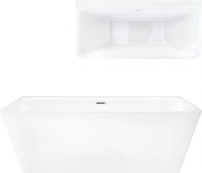 Nástenná vaňa Corsan Iseo 150 cm, široký okraj a biela povrchová úprava
