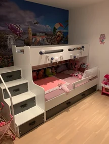 Poschodová posteľ MAX 3 rozšírená 200x120 biela - grafitová