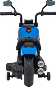 Ramiz Elektrická motorka Chopper FASTER na batérie pre deti modrá + FM rádio + audio panel + LED