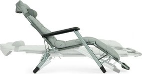 Záhradné plážové ležadlo 2 v 1 s vankúšom, opierkou hlavy, nastaviteľnou opierkou nôh, sivé