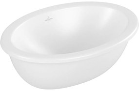 VILLEROY &amp; BOCH Loop &amp; Friends oválne umývadlo k zabudovaniu zospodu, bez otvoru, bez prepadu, 485 x 325 mm, Stone White, s povrchom CeramicPlus, 4A5401RW