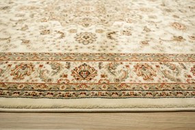 Koberec Super Rose D373A Ornament svetlobéžový / krémový ovál