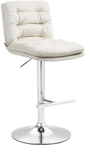 Barová stolička Damar - zamat, chróm rám - krémová