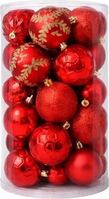 DECOLED Sada vianočných ozdôb červené plastové gule 8 cm, balenie 20 ks
