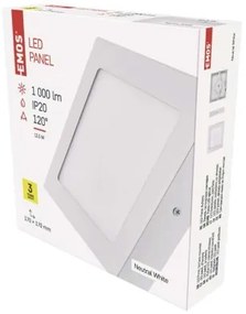 EMOS Prisadený LED panel N-PNL, 12W, denná biela, 17x17cm, hranatý