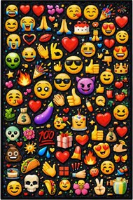 Protišmykový herný koberec Emoji 3D