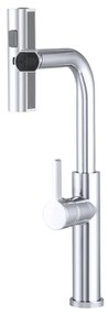 Gamma Rotary, vysoká drezová batéria s výsuvným výtokom h-415, chrómová, GMA-BR-CH