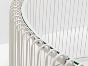 Wire Double konferenčný stolík Ø80 cm krémový