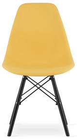 Horčicová stolička YORK OSAKA s čiernymi nohami