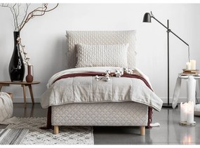 Béžová čalúnená jednolôžková posteľ s roštom 90x200 cm Sleepy Luna – Miuform