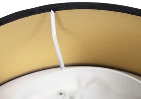Moderné stropné svietidlo čierne 30 cm so zlatým vnútrom - Drum