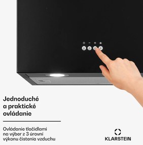 Klarstein Structura, digestor, 41 cm, ostrovčekový, 641 m³/h, A, LED, nehrdzaejúca oceľ, čierny