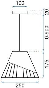 Toolight - závesná stropná zrkadlová lampa E27 60W APP228-1CP, čierna-biela, OSW-00888