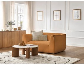 Pohovka z textílie buklé v horčicovej farbe 170 cm Giorgia – Bobochic Paris