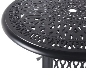 Záhradný stôl okrúhly hliníkový ⌀ 90 cm čierny ANCONA Beliani