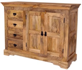 furniture-nabytek.cz - Rustikálna komoda z masívu mango 120x90x45
