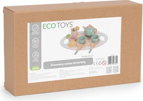 Drevený čajový set pre deti 3+ 14-dielny ECOTOYS drevená hračka