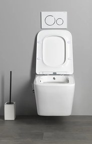 Sapho Sapho, PORTO CLEANWASH závesná WC misa Rimless, integrovaná batéria a bidetová spŕška 36x52cm, biela, PZ102RX