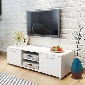 TV skrinka, lesklá biela 120x40,3x34,7 cm
