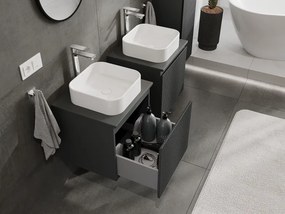 Mexen Rivel, kúpeľňová skrinka 50 cm, 1 zásuvka, drážkovaná, grafitová matná, 91A20-05047-1-BF66