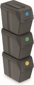 PROSPERPLAST Sada odpadkových košov SORTIBOX, 3x20l
