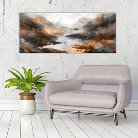 Obraz - Maľba horskej krajiny (120x50 cm)