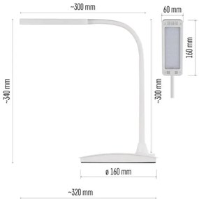 Stmievateľná LED stolová lampa EDDY LED/6W/230V 3000/4500/6800K biela