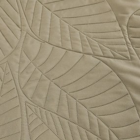 Béžový prehoz na posteľ so vzorom LEAVES Rozmer: 170 x 210 cm