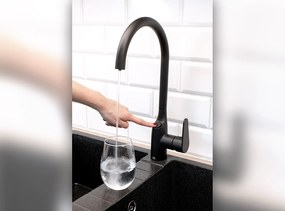 Laveo Claro, vysoká drezová batéria s filtrom na pitnú vodu, čierna matná, LAV-BAKB798D