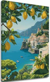 Obraz na plátne Pobrežie Amalfi - Letná Atmosféra