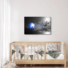 Obraz tmavo modrých gulí (90x60 cm)