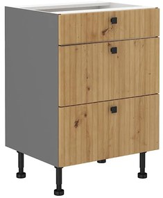 Kuchynská skrinka AVA dub artisan/antracitová 60d 3s bb