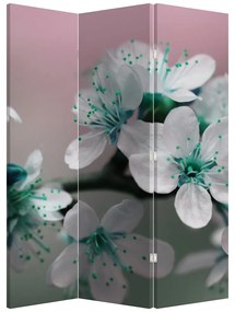 Paraván - Kvet - tyrkysový (126x170 cm)