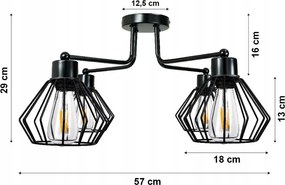 Závesná lampa DRON 4xe27 - kovová lemovaná
