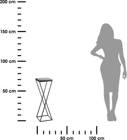 STOJAN NA KVETINÁČ LOFT6 70X24X24 CM ČIERNA
