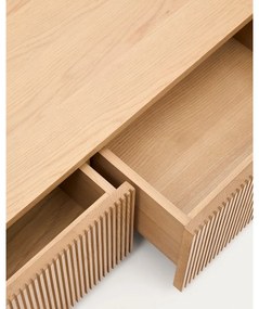 TV stolík v dekore duba v prírodnej farbe 200x30x40 cm Helvine – Kave Home