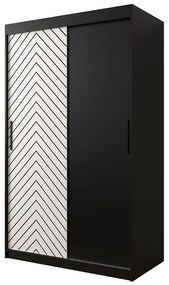 Skriňa Jodełka 120 čierna/biely/čierna