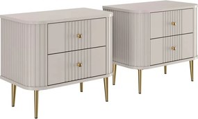 Nočné stolíky Vespera 56 cm - 2 ks - kašmírová / zlatá